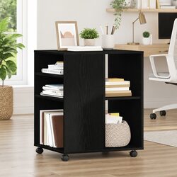 Stylish Black Oak Storage Cabinet for Home & Office