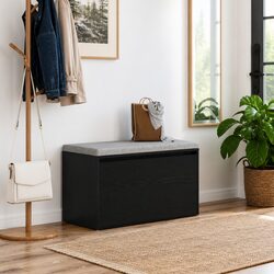 Compact Entryway Bench for Modern Living - Black Oak