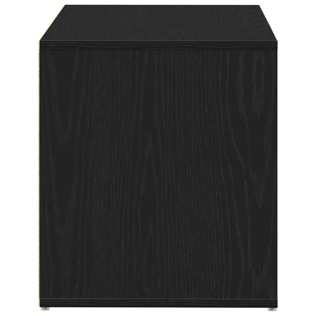 Hall Bench 80x40x45cm Black Oak Engineered Wood Compact Storage Seat