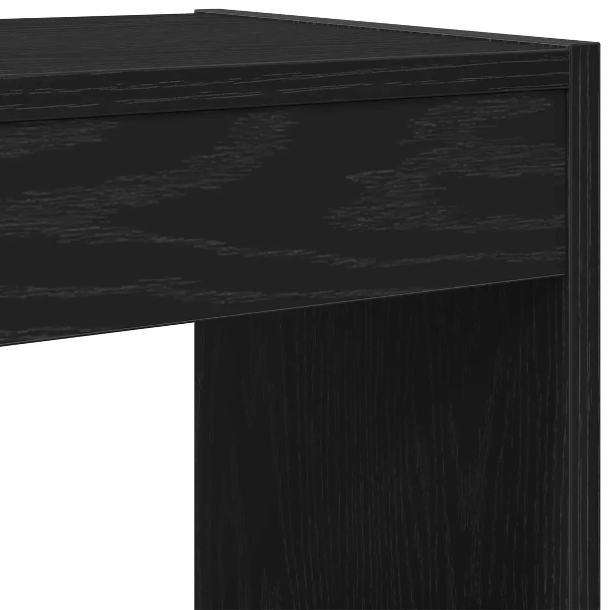 Book Cabinet Black Oak Engineered Wood Freestanding Shelving Unit Six Cube Shelves