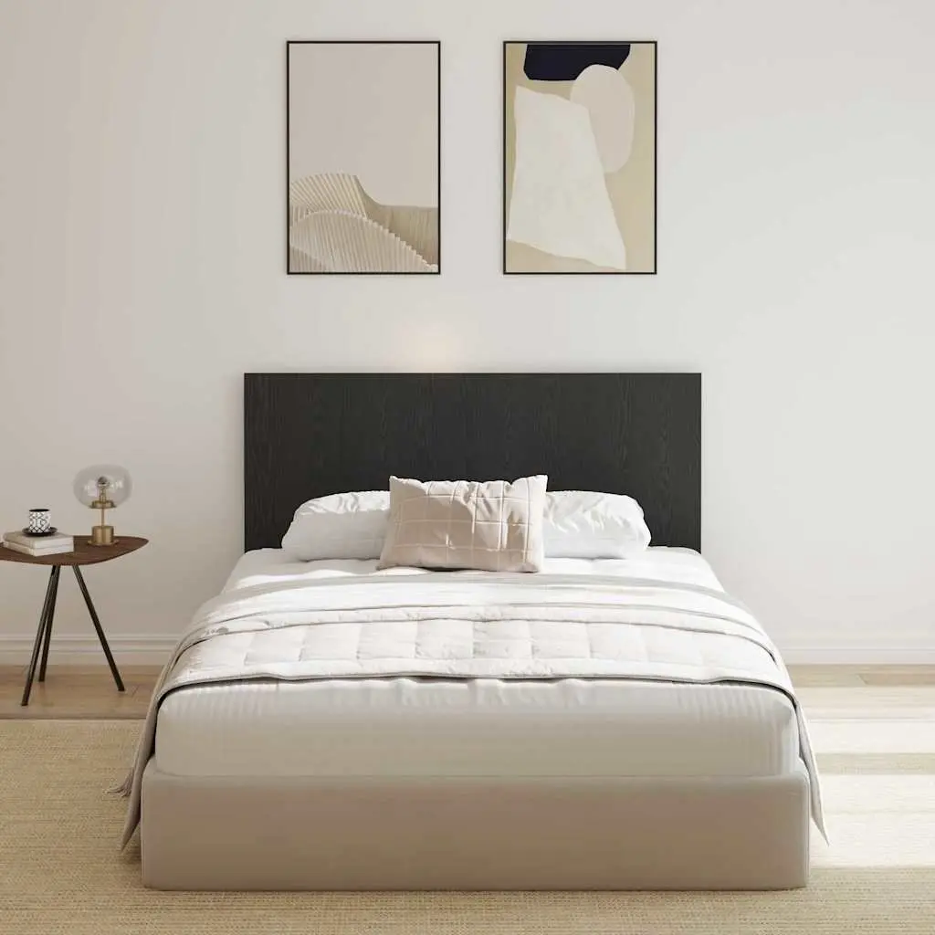 Modern Wall-Mounted Bed Headboard Black Oak Engineered Wood 160cm Bedroom