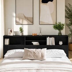Stylish Wall-Mounted Headboard Cabinet for Bedroom Storage