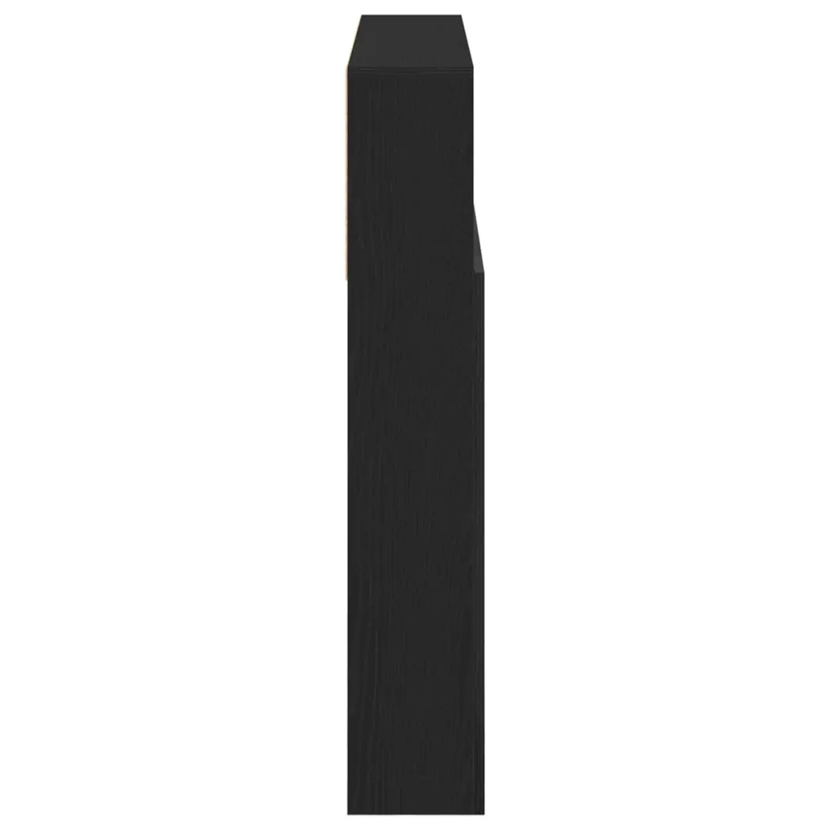 Wall-Mounted Headboard Cabinet Black Oak Storage Shelving Modern Bedroom