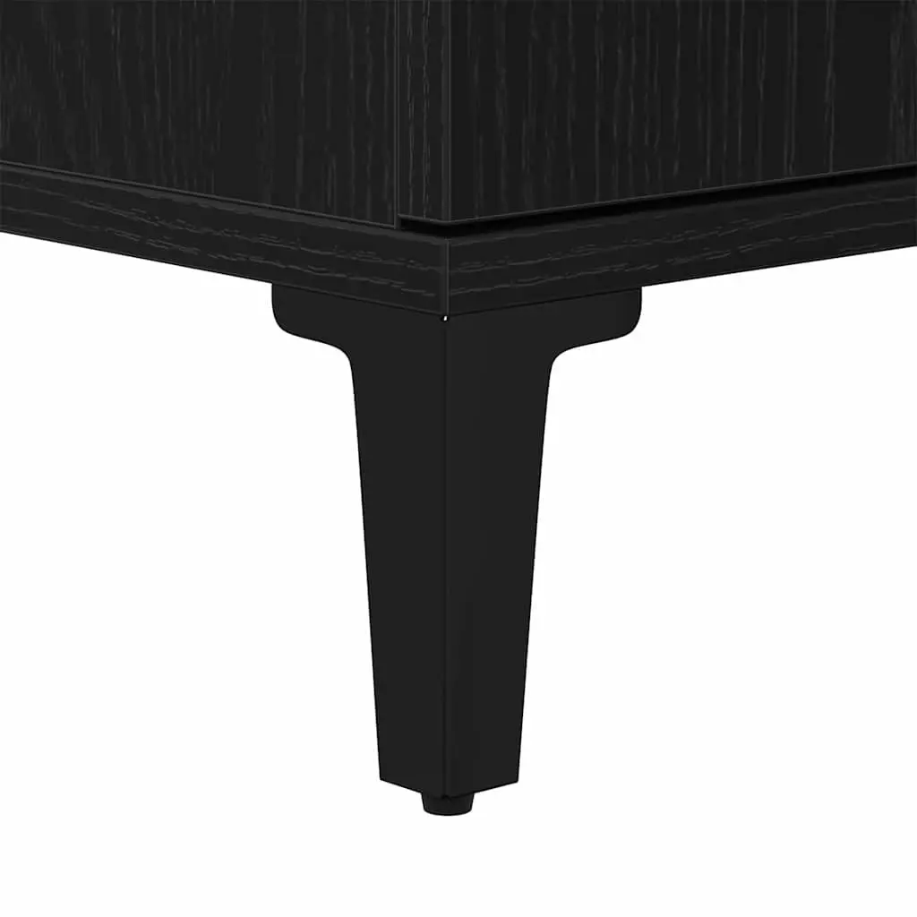 Bathroom Vanity Cabinet Wall-Mounted Storage Unit Black Modern Engineered Wood