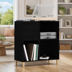 Enhance Your Living Room with This Black Oak Cabinet