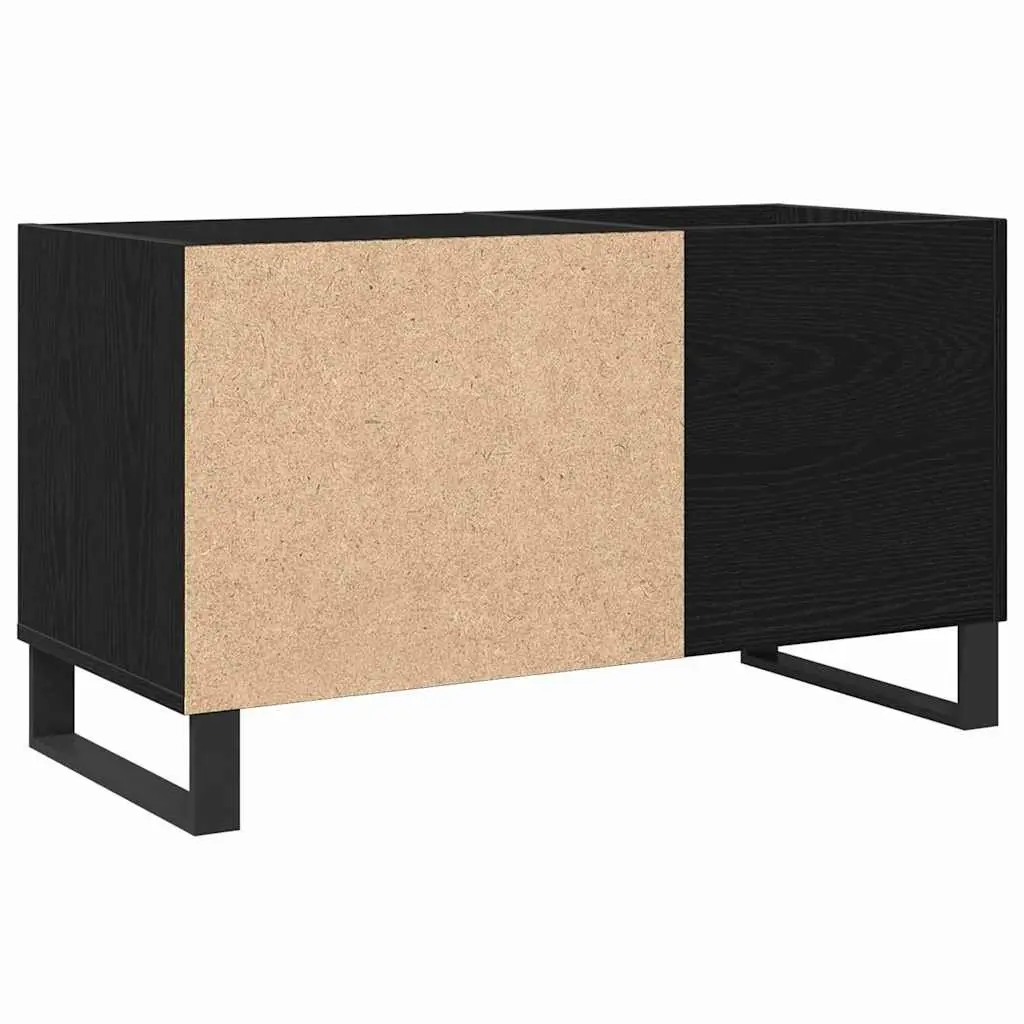 Media Storage Cabinet 85 x 38 x 48 cm Black Oak Modern Engineered Wood Office Living Room