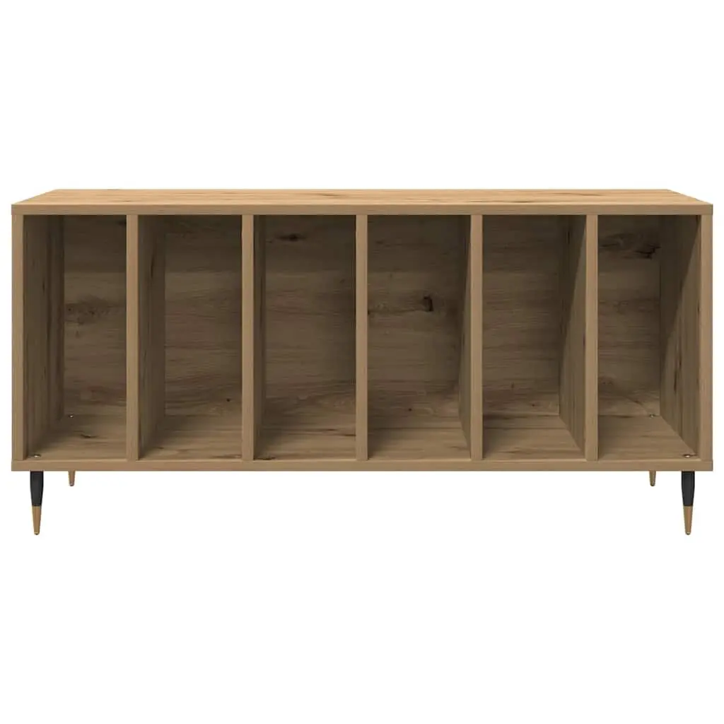 Record Cabinet Storage Unit Brown Engineered Wood Media Shelves Living Room