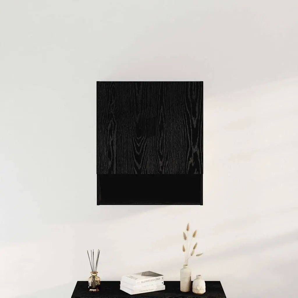 Wall-mounted Storage Cabinet 60 x 31 x 70 cm Black Oak Engineered Wood Shelves