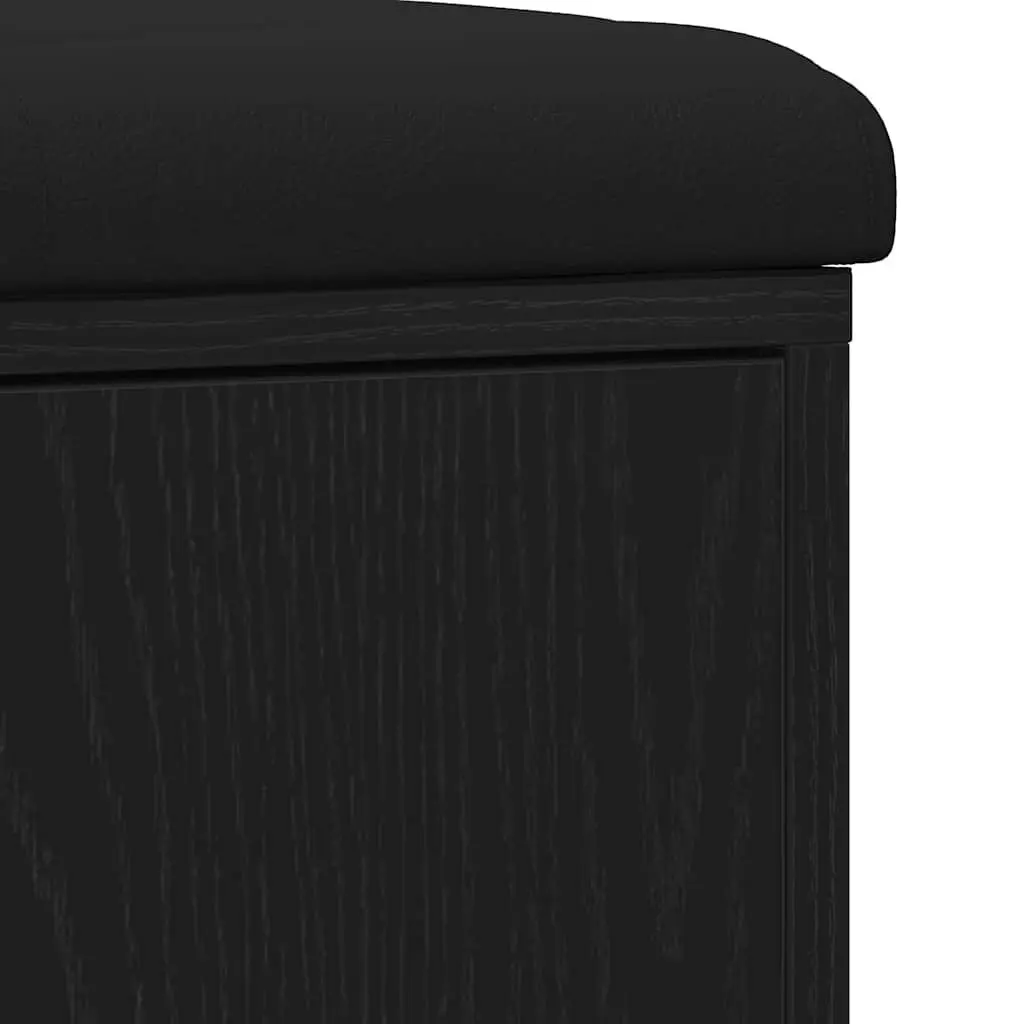 Storage Bench 102 x 32 x 50 cm Black Oak Engineered Wood Entryway Seat