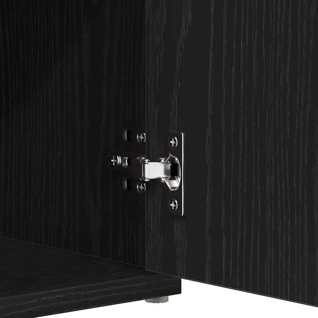 Storage Bench 102 x 32 x 50 cm Black Oak Engineered Wood Entryway Seat