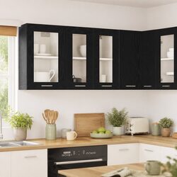 Stylish Black Oak Kitchen Cabinet for Modern Spaces