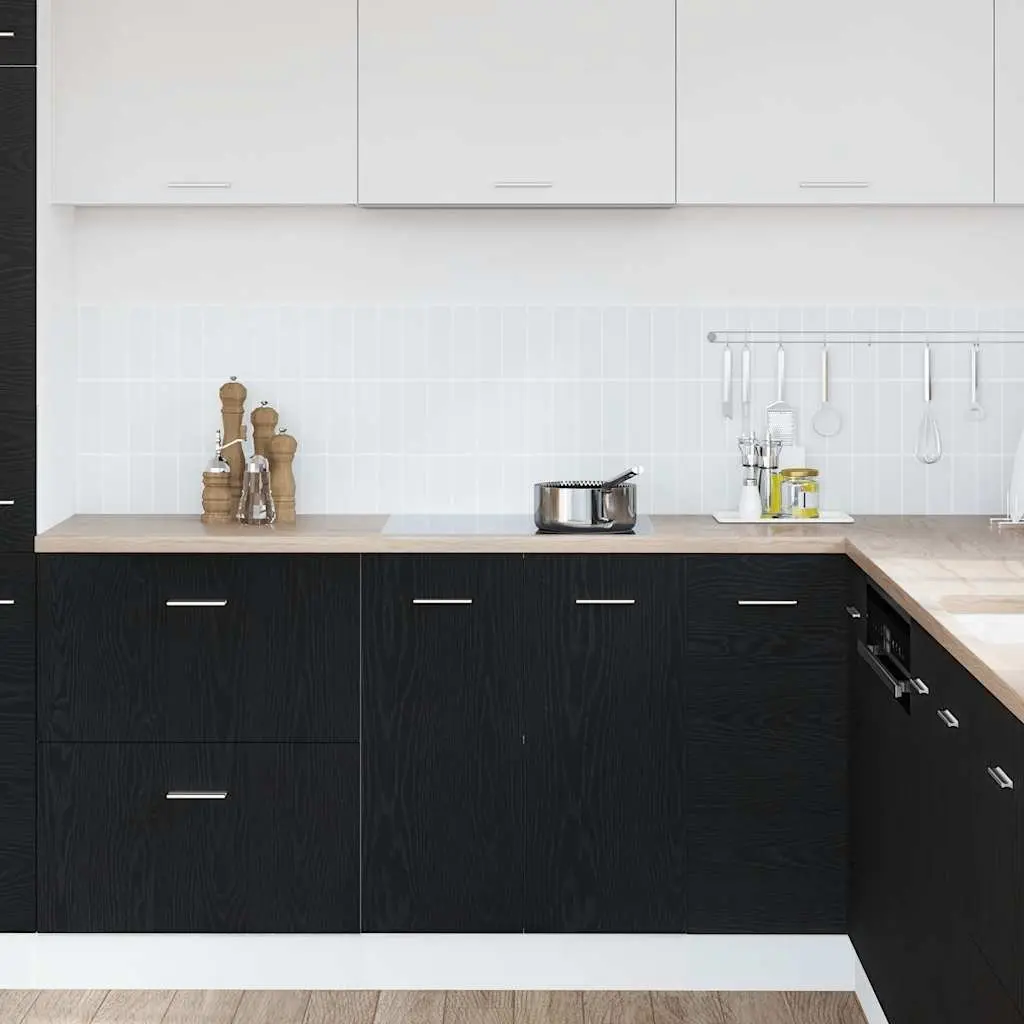 Bottom Kitchen Cabinet 60x46x81.5cm Black Oak Engineered Wood Storage Cupboard