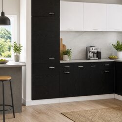 Elevate Your Kitchen Space with Black Oak Hanging Cabinet
