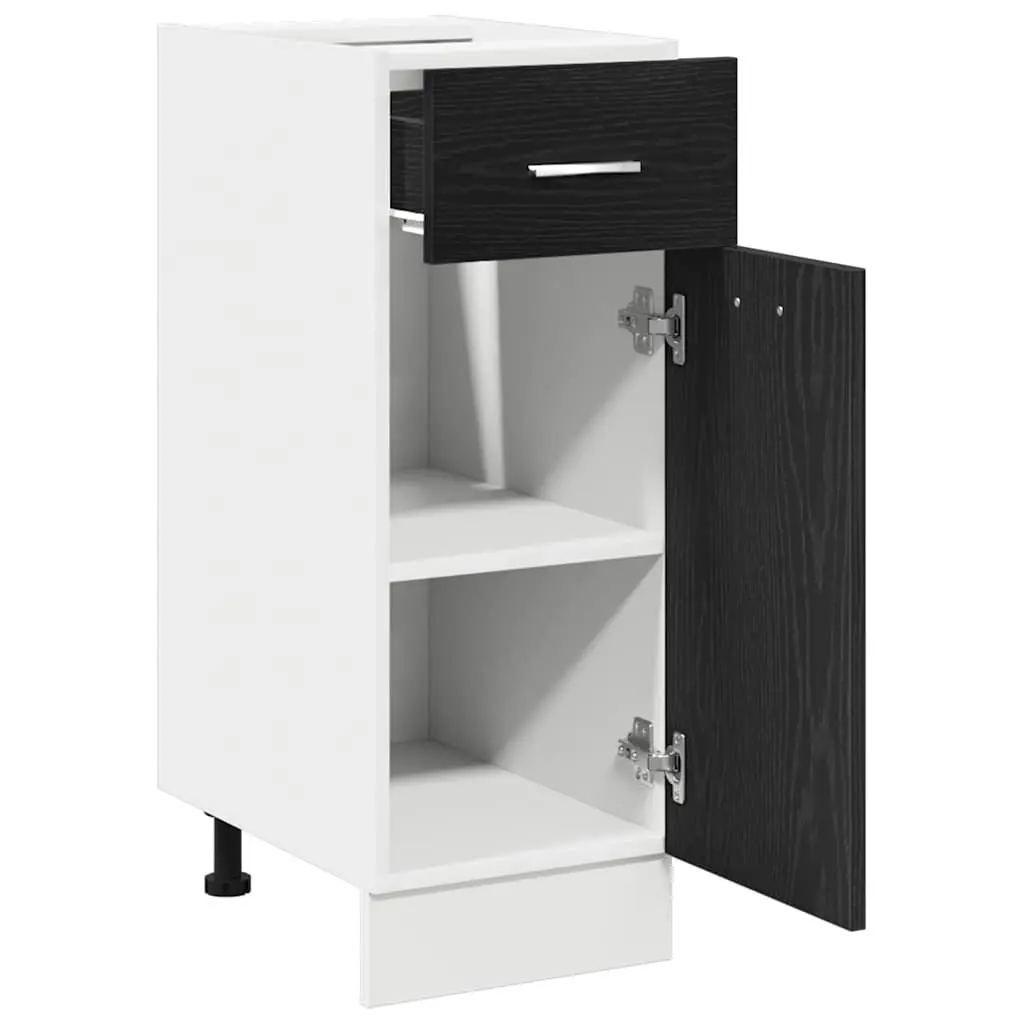 Kitchen Cabinet Hanging Storage Black Oak 30 x 46 x 81.5 cm Modern Design