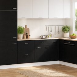 Elevate Your Kitchen with a Black Oak Hanging Cabinet
