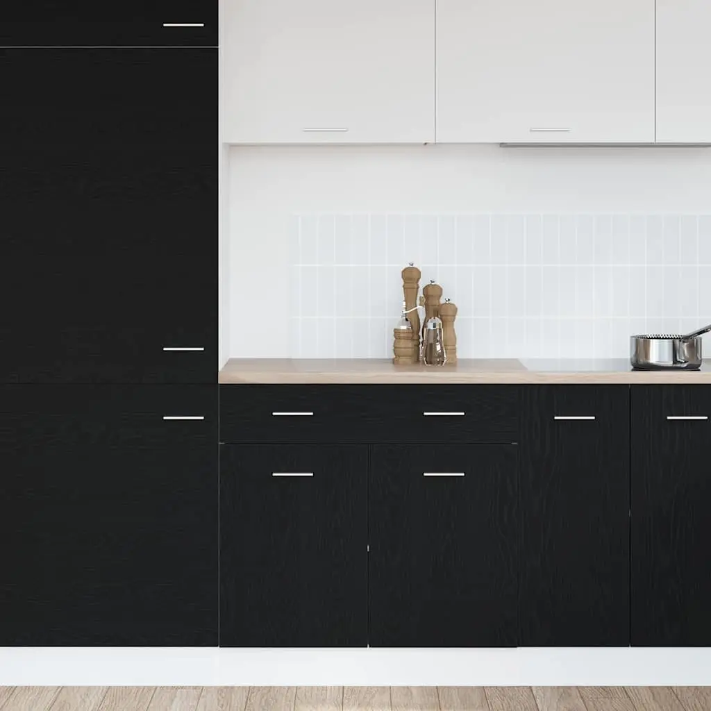 Hanging Cabinet 80 x 31 x 81.5 cm Black Oak Modern Kitchen Storage Engineered Wood