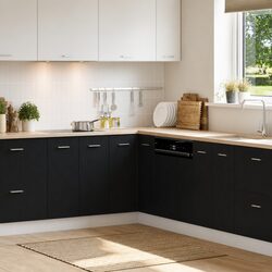 Elevate Your Kitchen with a Black Oak Hanging Cabinet