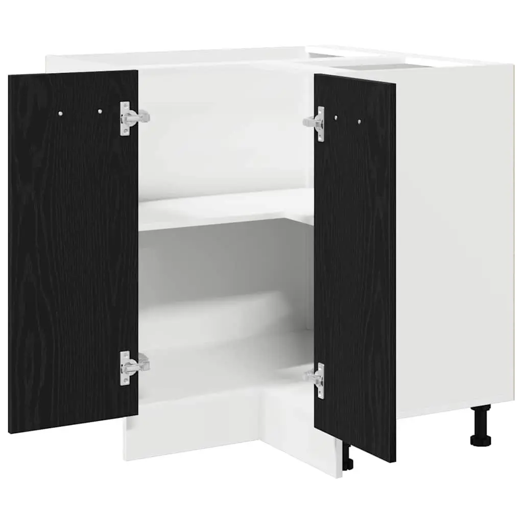 Hanging Kitchen Cabinet 75.5 x 75.5 x 80.5cm Black Oak Modern Storage