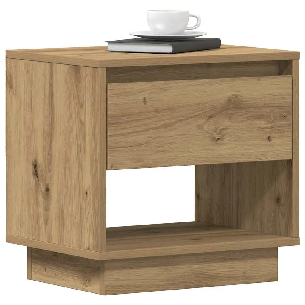 Bedside Table 2 pcs Engineered Wood Rustic Nightstand Brown Storage