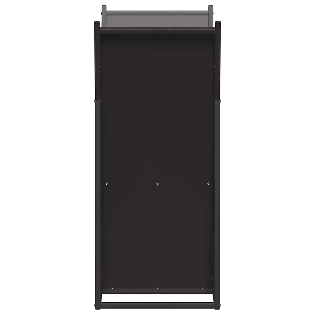Firewood Rack Black Log Storage Holder Cold-rolled Steel Large Capacity Wood