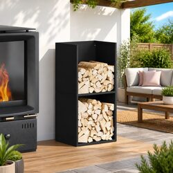 Black Log Storage Rack 40x30x80 cm - Enhance Your Space