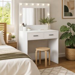 Elevate Your Bedroom with a Contemporary White Vanity Table