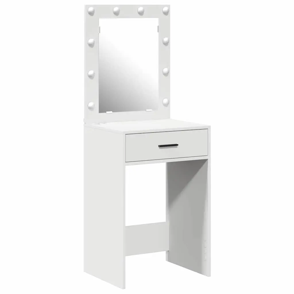 Dressing Table White Bedroom Vanity Unit with Mirror and LED Lights Storage Drawers