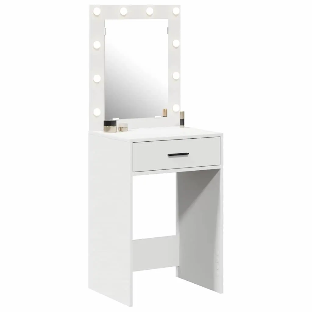 Dressing Table White Bedroom Vanity Unit with Mirror and LED Lights Storage Drawers