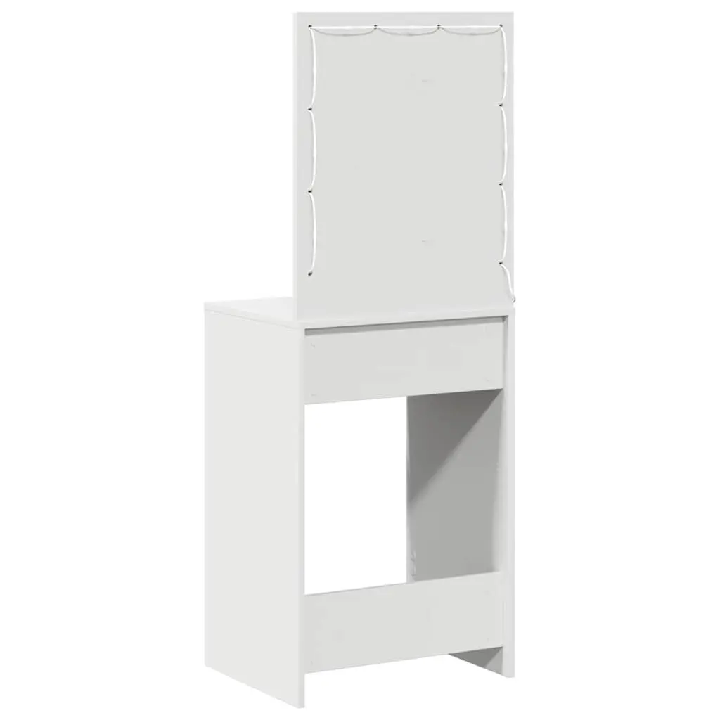Dressing Table White Bedroom Vanity Unit with Mirror and LED Lights Storage Drawers