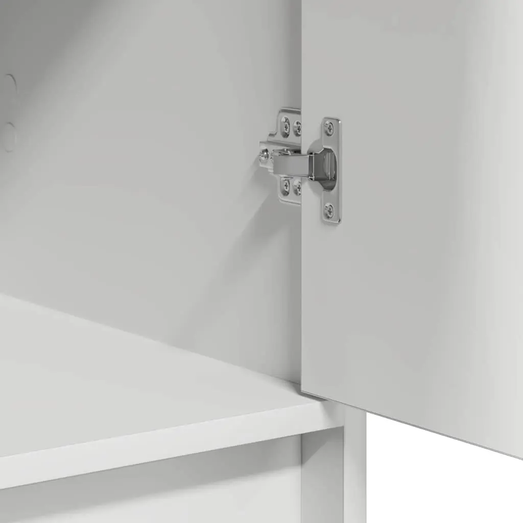 White Sideboard 40 x 40.5 x 75 cm Modern Storage Cabinet with Drawers and Shelves for Living Room