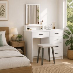 Enhance Your Bedroom with a Modern White Dressing Table