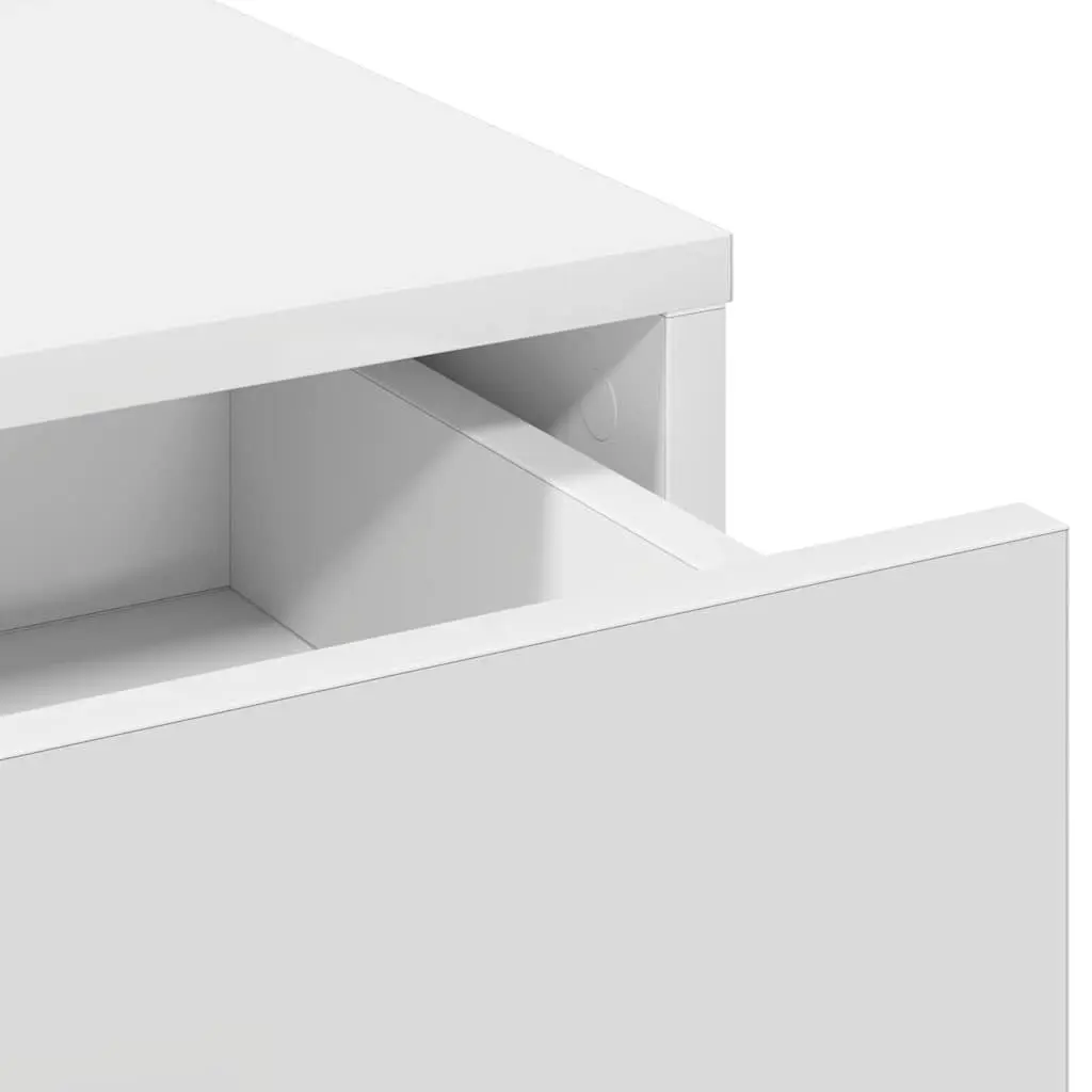 Dressing Table 50 x 41 x 140 cm White Modern Vanity Unit with Large Mirror and Multiple Drawers Storage