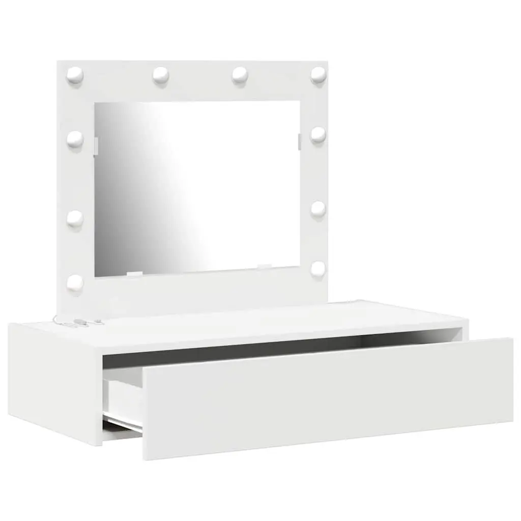 Dressing Table 83x40x70cm White Modern Vanity Unit with Mirror and Drawers Storage
