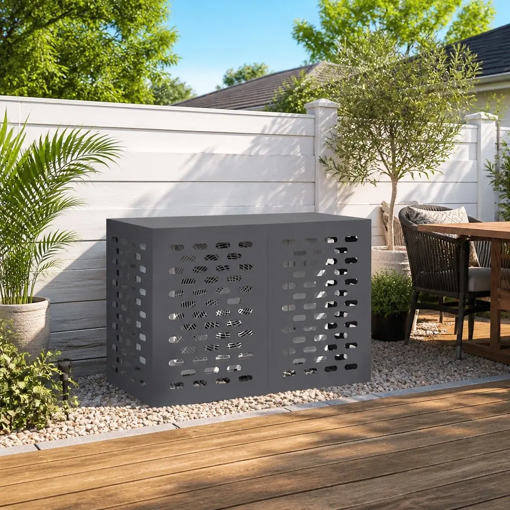 Air Conditioner Cover Rectangular 100x50x70cm Outdoor Protection Steel Anthracite