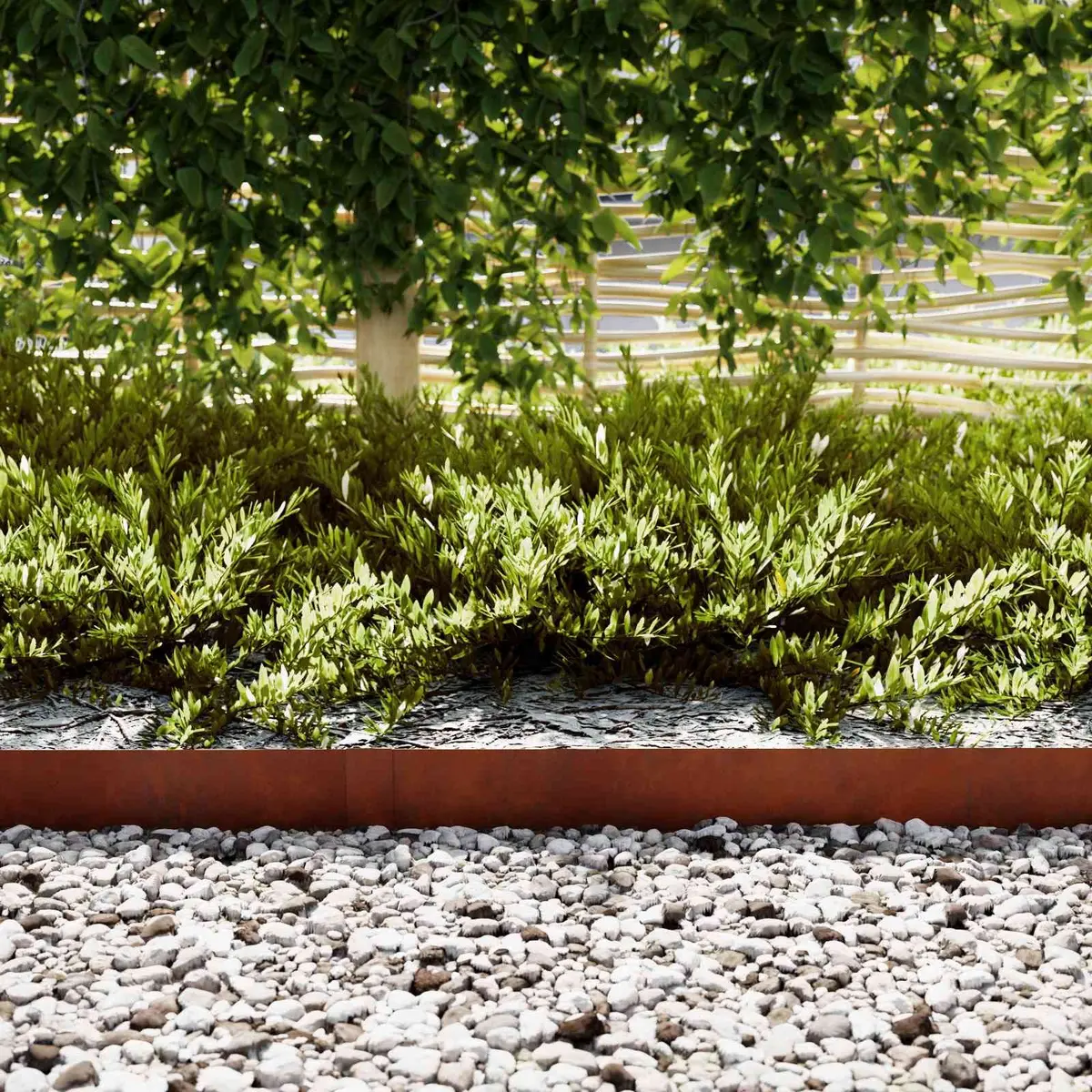 Garden Lawn Edging 20 Pieces Weathering Steel Rusty Brown Border Landscape
