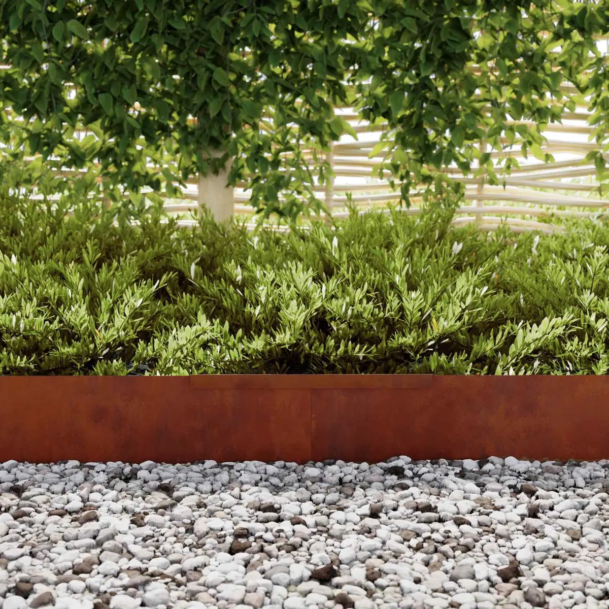 Garden Lawn Edging 450cm Weathering Steel Border Modern Aesthetic Landscaping Edger