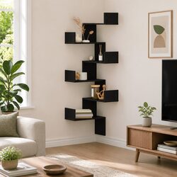 Maximise Space with a Black Oak Corner Shelf Organizer