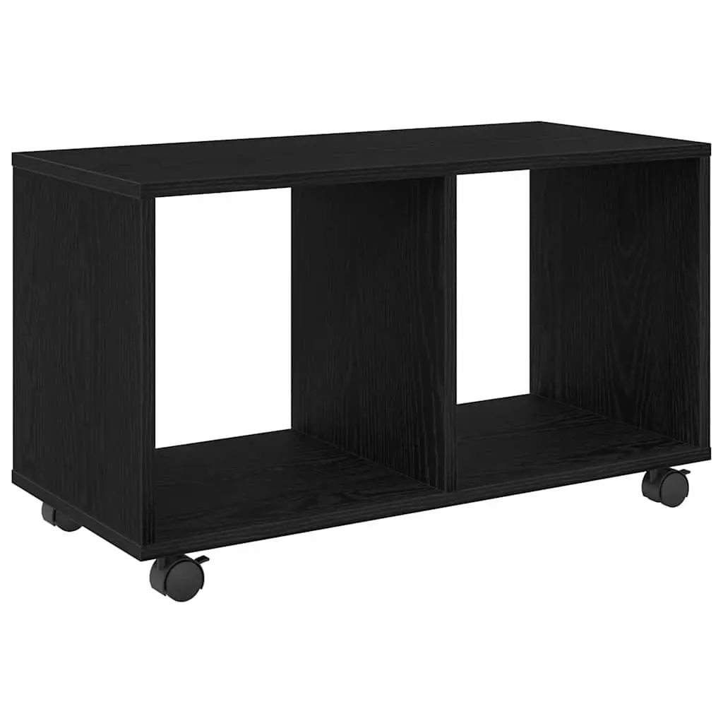 End Table 72cm Black Oak Engineered Wood Modern Accent Living Room Furniture