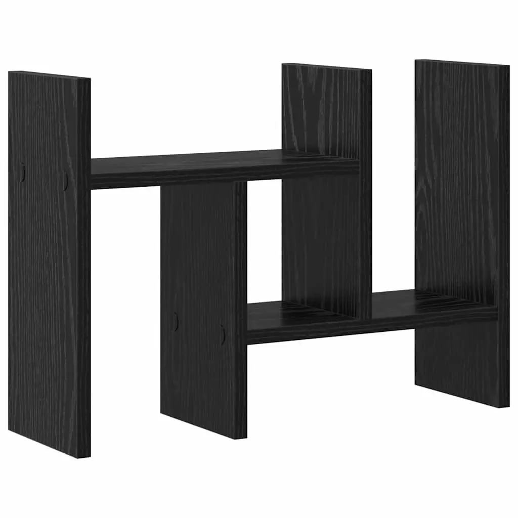 Desk Organiser 50cm Black Oak Engineered Wood Office Storage Filing Organisation