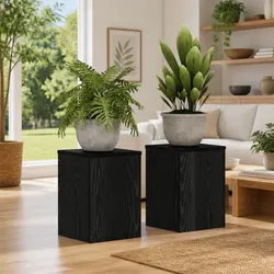 Elevate Your Space with Black Oak Plant Stands – 2 pcs