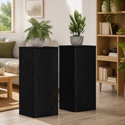 Stylish Black Oak Plant Stands for Indoor and Outdoor Use
