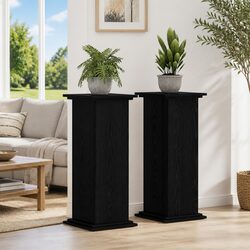 Elevate Your Space with a Black Oak Plant Stand 33x33x80cm