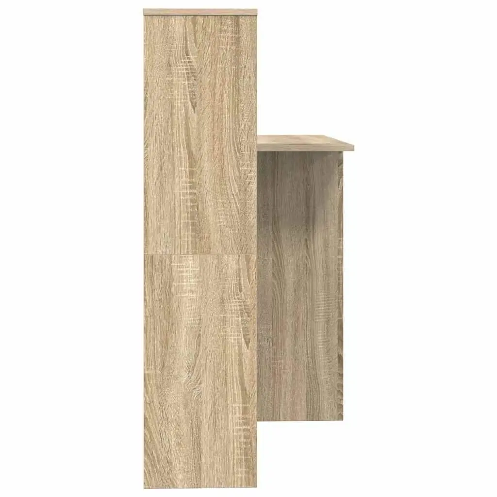 Engineered Wood Desk with Storage Shelves 1315 x 500 x 1065 mm Brown Sonoma Oak Home Office Furniture
