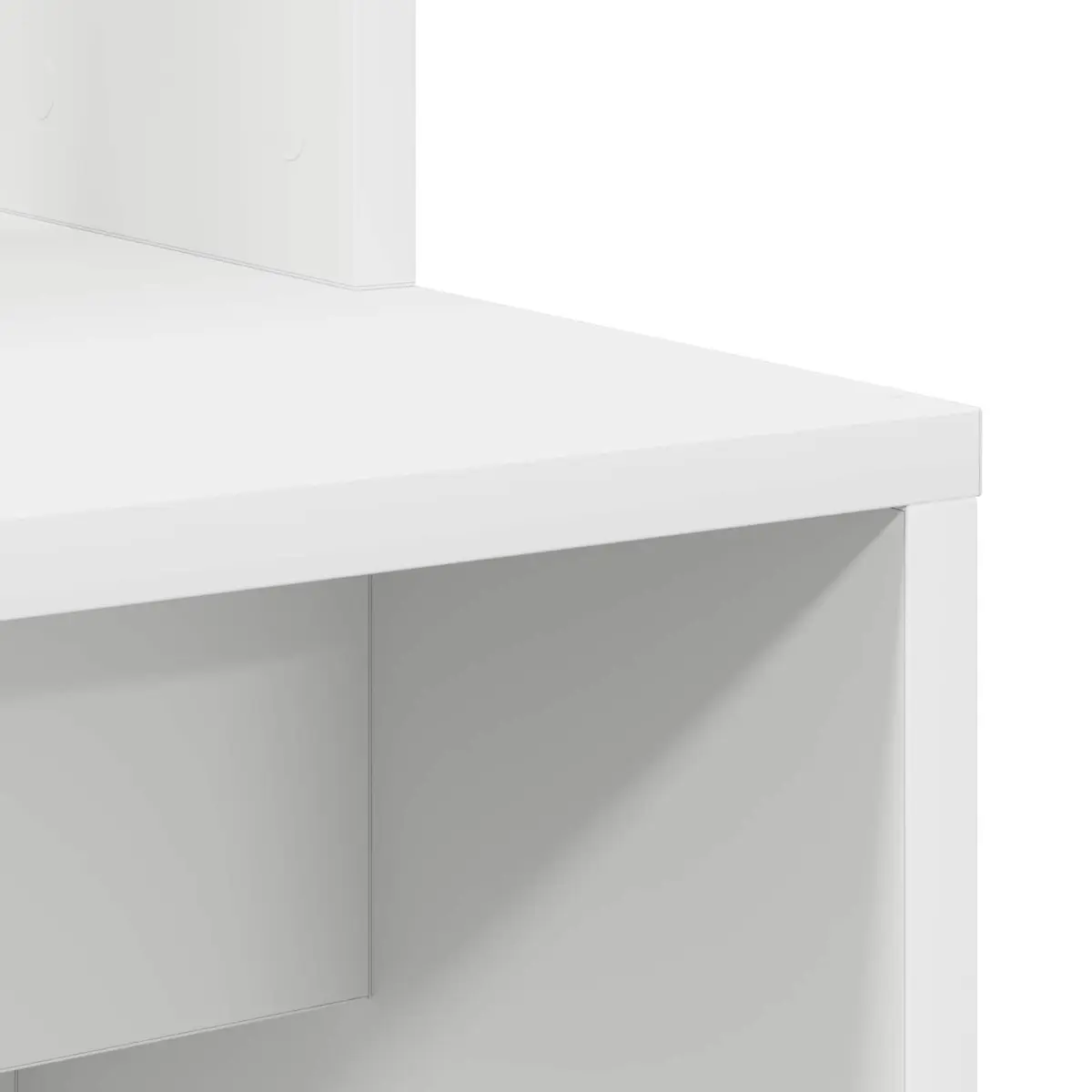 White Writing Desk with Shelves Storage Office Study Workstation 78.5 x 37 x