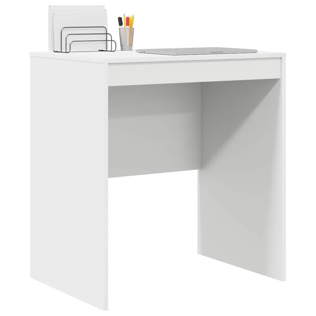 White Writing Desk Compact Home Office Study Computer Workstation Engineered