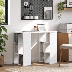 White Writing Desk with Shelves for a More Organized Space