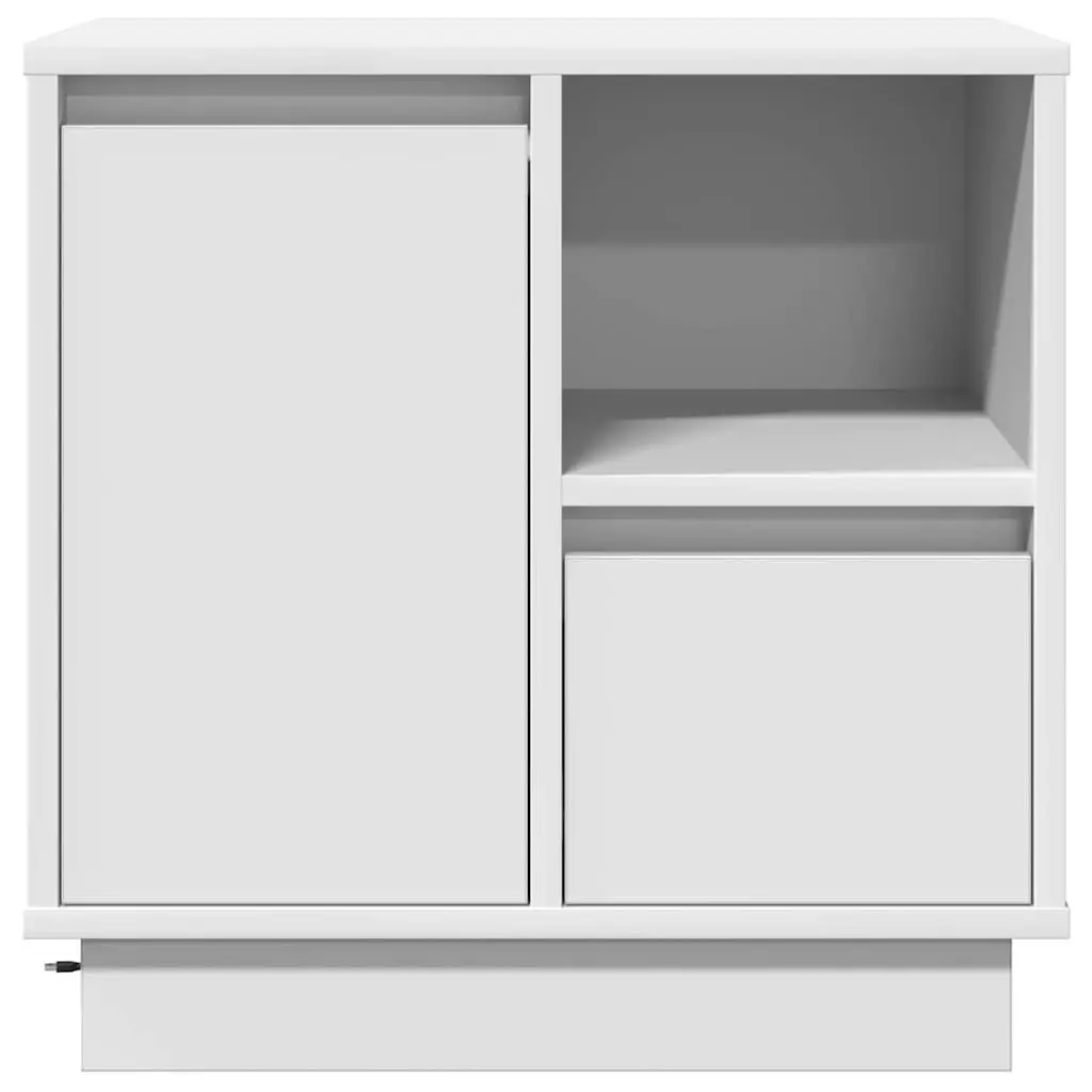 Bedside Cabinet 2 pcs White Engineered Wood 50 x 34.5 x 50 cm USB Powered LED Lighting Modern Storage