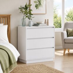 Bedside Cabinet White Engineered Wood Nightstand Compact Storage Table 71cm