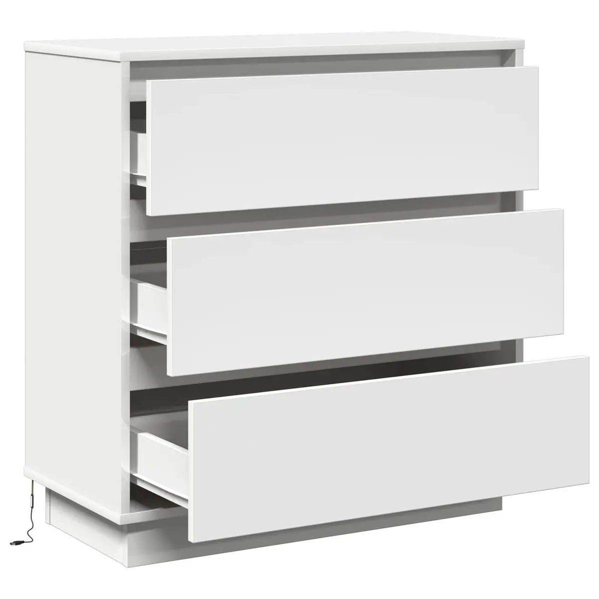 Bedside Cabinet 71cm White Engineered Wood Compact Storage Table