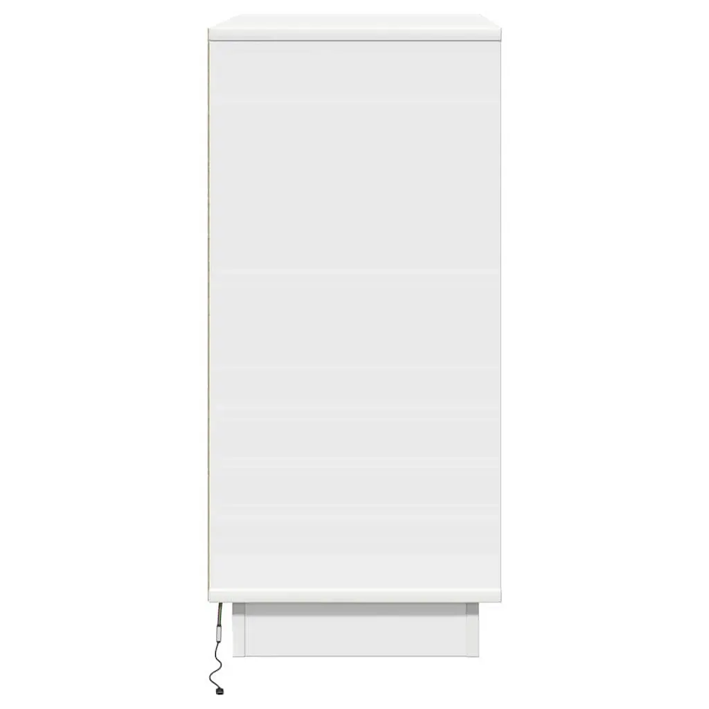 Bedside Cabinet 71cm White Engineered Wood Compact Storage Table